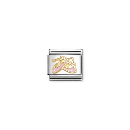 Composable Classic Pink Ballet Shoes Link - Gold - 030285/76