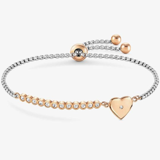 Milleluci Heart Toggle Bracelet - Silver/Rose - 028009/022