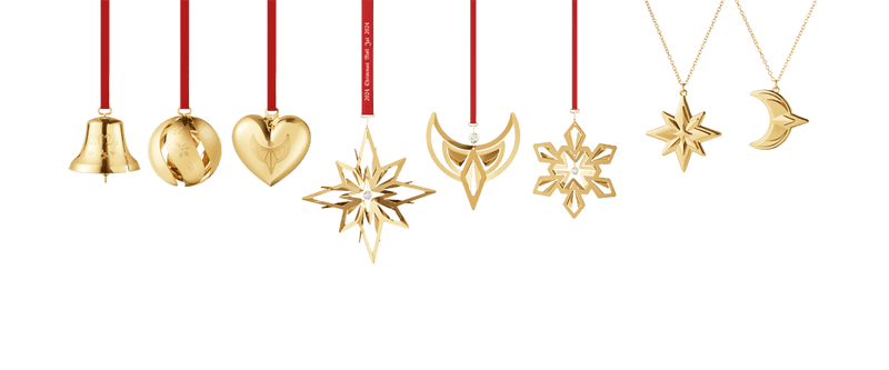 2024 8pcs Christmas Ornament Set - Gold - 10020497