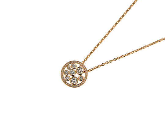 Circular Diamond Bubble Pendant, 0.53ct - 18ct Yellow Gold
