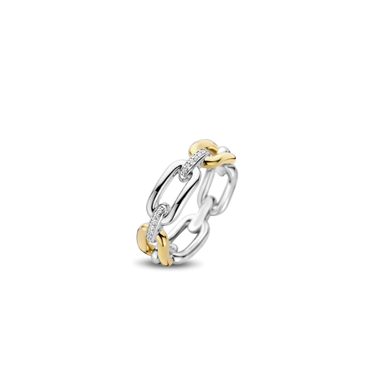 Milano CZ Chain Ring - Gold/Silver - 12205YS