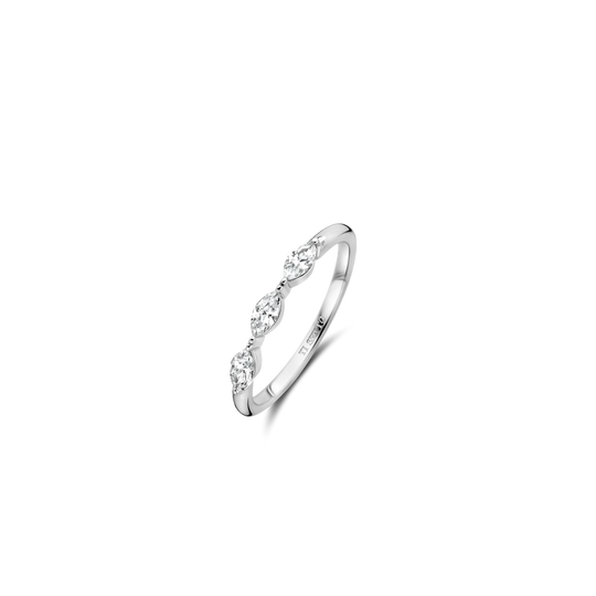 Milano CZ Water Drop Ring - Silver - 12297ZI