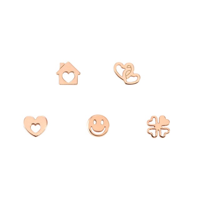 Melodie Set of 5 Stud Earrings - Rose Gold - 147722/078