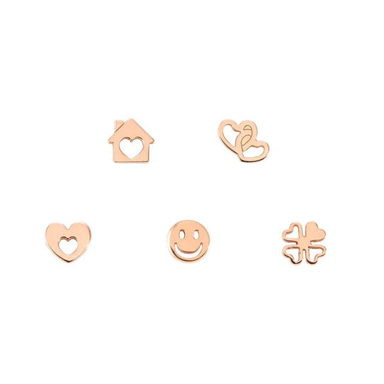 Melodie Set of 5 Stud Earrings - Rose Gold - 147722/078