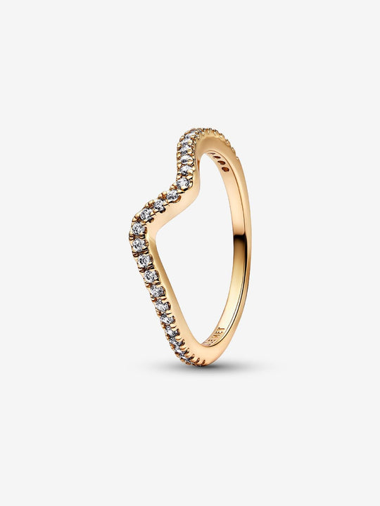 Sparkling Wave Ring - 14ct Gold Plated - 162539C01