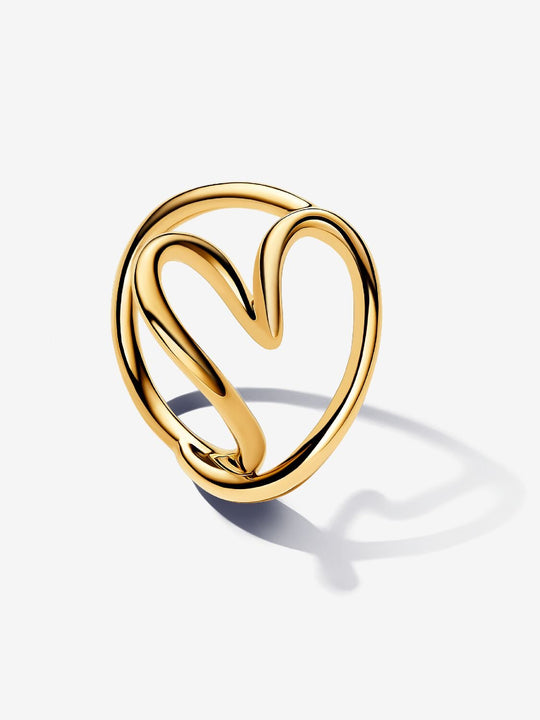 Organically Shaped Heart Ring - 14ct Gold Plated - 163288C00