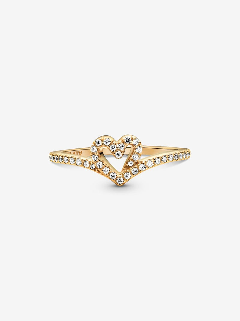Wish Sparkling Heart Ring - 14ct Gold Plated - 169302C01