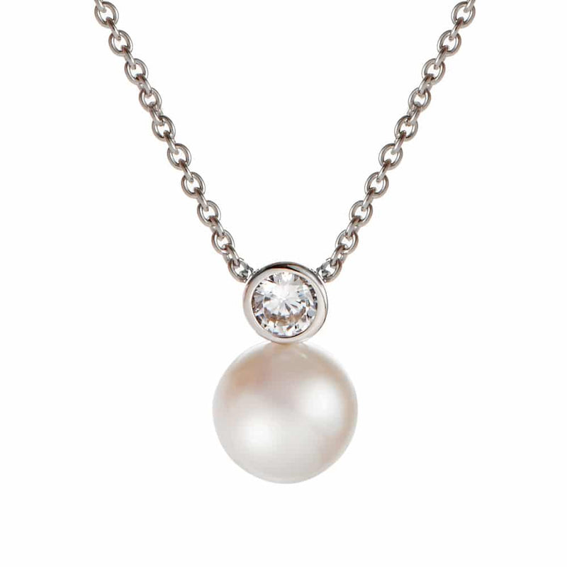Chic Freshwater Pearl Pendant - Silver -  1815436