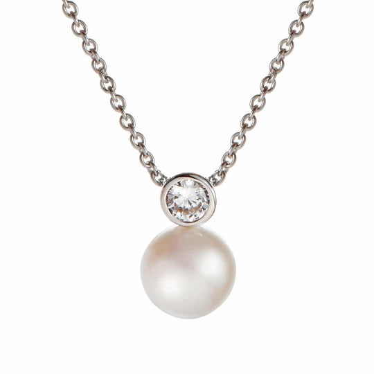 Chic Freshwater Pearl Pendant - Silver -  1815436