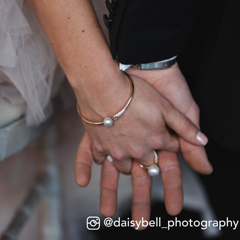 Southsea Cultured Pearl & Diamond Bangle - 18ct Rose Gold - 5-23435-06