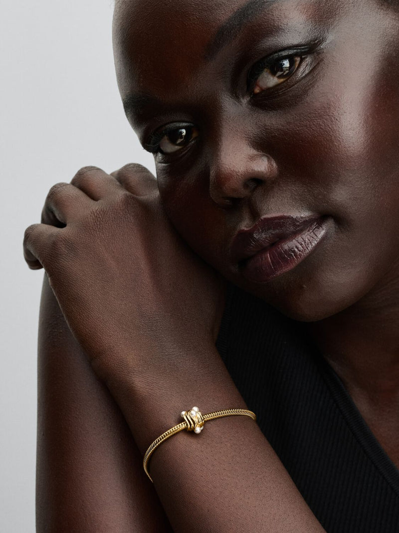 Abstract Waves Charm - 14ct Gold Plated - 763915C01