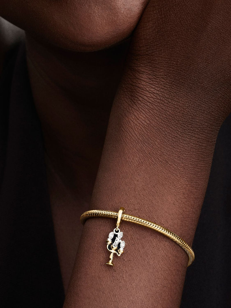 Disney Lumiere Dangle with CZ - Sterling Silver/14ct Gold Plated - 763985C01