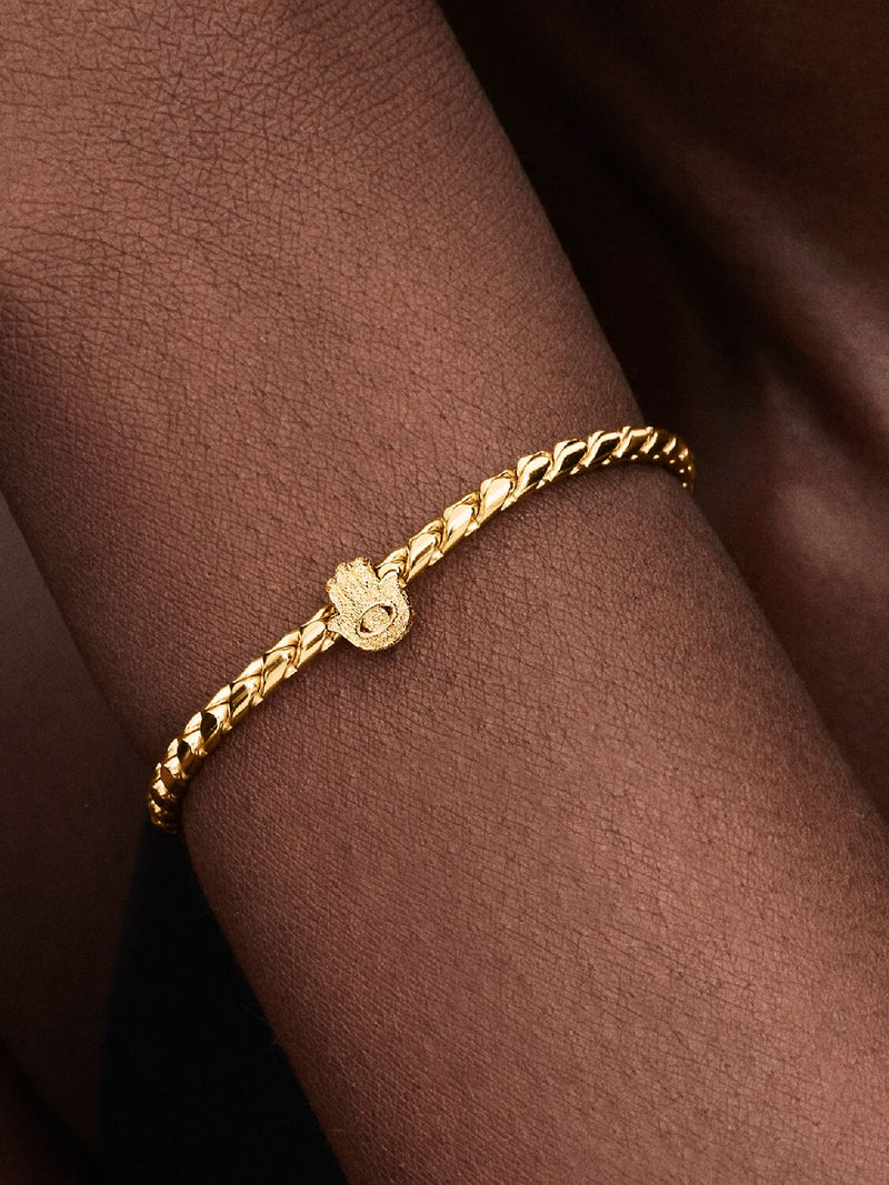 Textured Hamsa Hand Mini Charm - 14ct Gold Plated - 764042C00