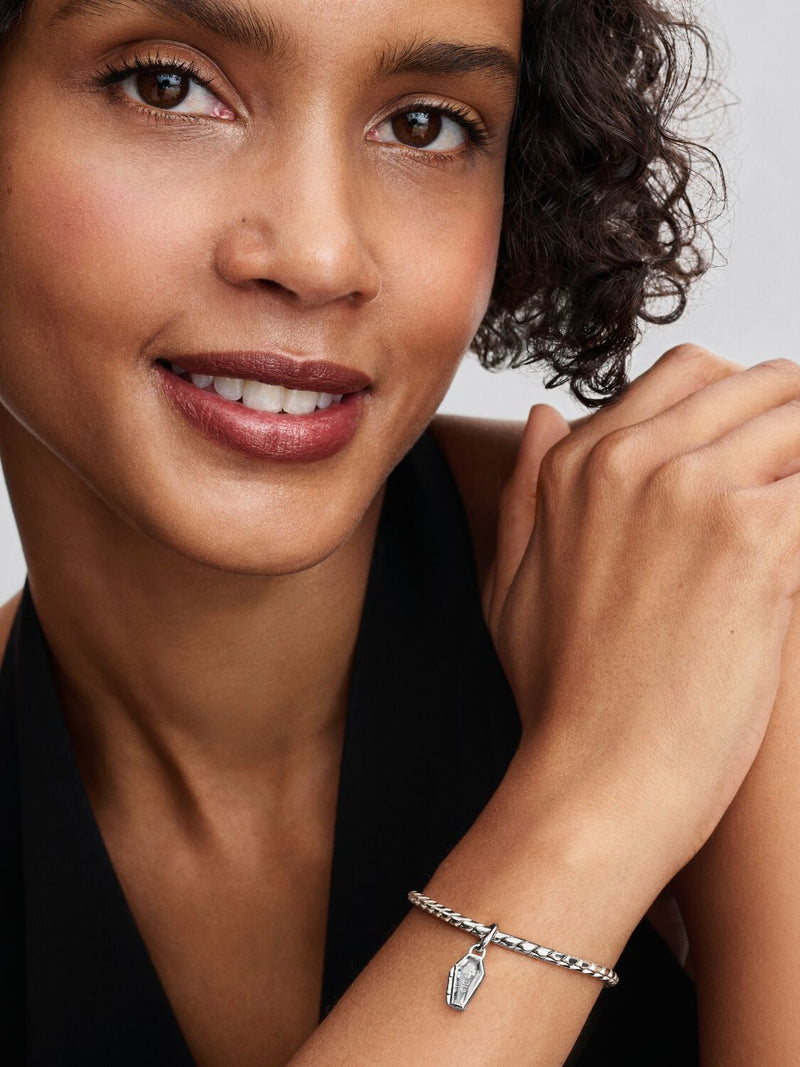 Openable Glow in the Dark Coffin Dangle Charm - Sterling Silver - 794058C01