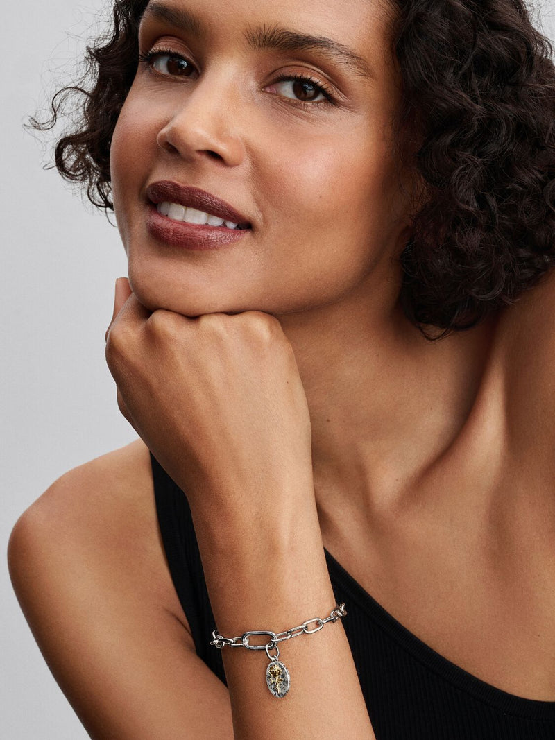 Rose Medallion Charm - 14ct Gold Plated/Sterling Silver - 764087C00