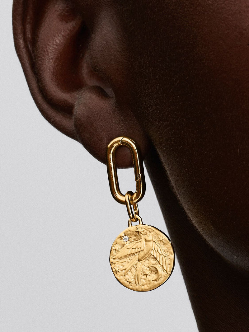 Swallow Medallion Charm - 14ct Gold Plated - 764082C01