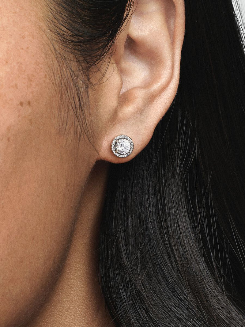 Round Sparkle Stud Earrings - Sterling silver - 296272CZ