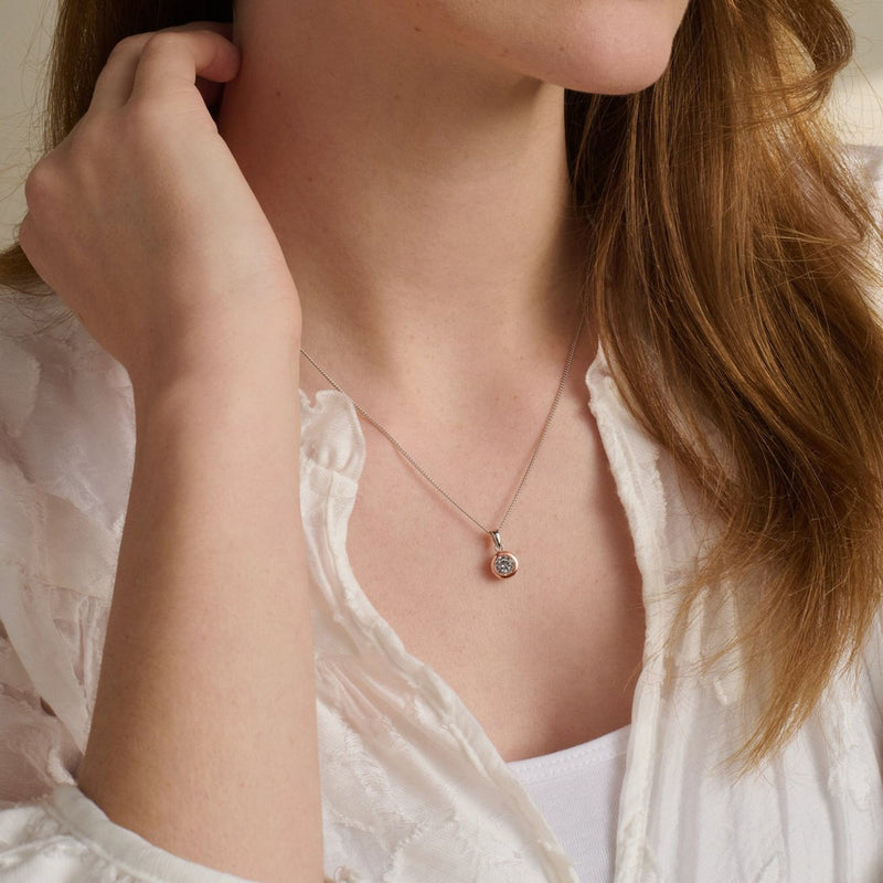 Celebration Pendant - Silver/Rose Gold - 3SMP5