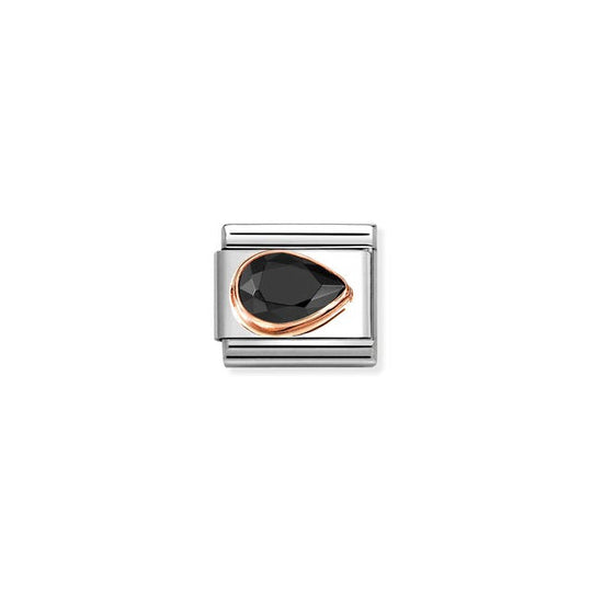Composable Classic Black Stone Drop Link, Right - Rose Gold - 430606/011