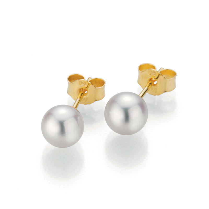 Akoya Pearl Stud Earrings, 6.5-7mm - 18ct Yellow Gold - 5-23692-01