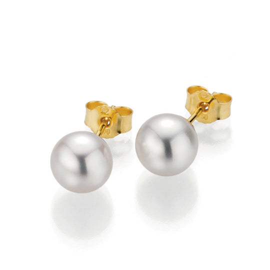 Akoya Pearl Stud Earrings, 7.5-8mm - 18ct Yellow Gold - 5-23694-01