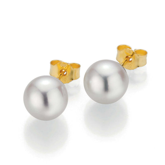 Akoya Pearl Stud Earrings, 8.5-9mm - 18ct Yellow Gold - 5-23696-01