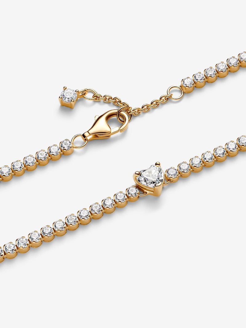 Sparkling Heart Tennis Bracelet - 14ct Gold Plating - 560041C01