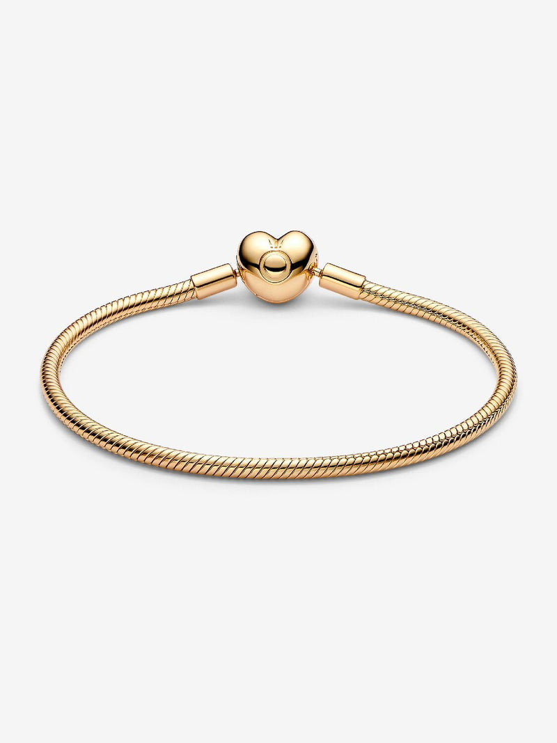 Heart Clasp Snake Chain Bracelet - 14ct Gold Plated - 563050C00