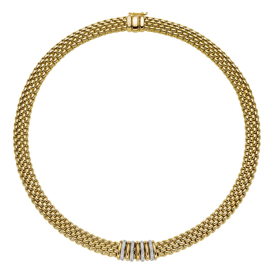 Panorama Diamond Necklace, 42cm  - 18ct Yellow Gold - 588CBBR-GB