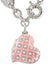 Valentines Heart Locket Necklace - Silver/Pink - 6301012L-02P476-CN