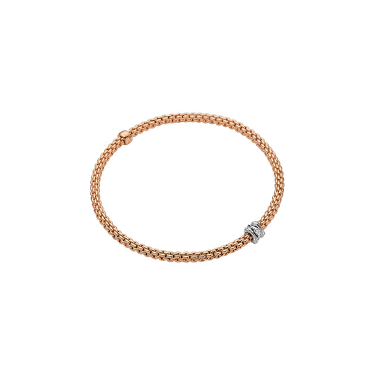 Prima Flex'It Bracelet With Diamonds, Medium - 18ct Rose Gold - 74308BX_BB_R_BBB_00M