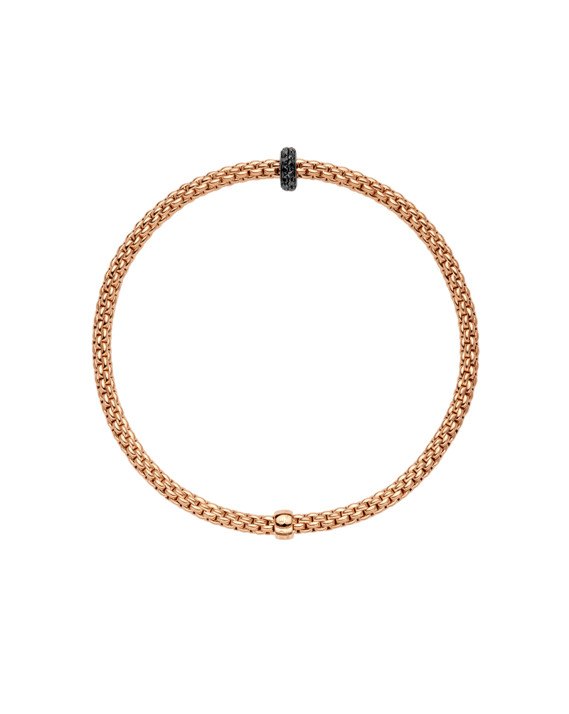 Prima Black Diamond Bracelet, Large - Rose Gold - 745BBBRNL