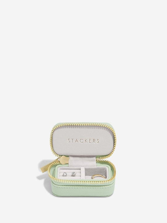 Petite Zipped Travel Jewellery Box - Sage Green - 74621