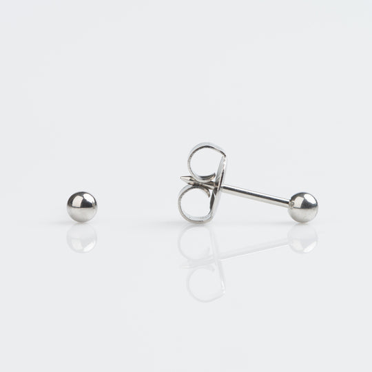 Stainless Steel Ball Long Post Stud Earrings, 3mm - 7562-0300