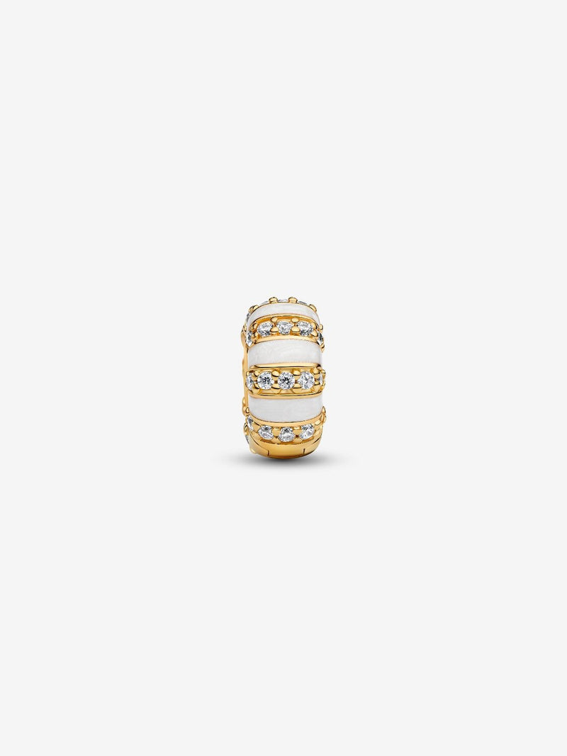 Stones & Enamel Clip Charm - 14ct Gold Plated - 763785C01