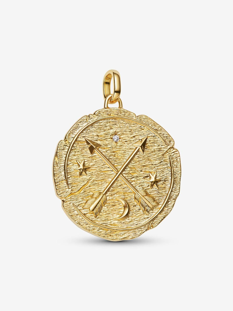 Crossing Arrows Medallion Charm - 14ct Gold Plated - 764084C01