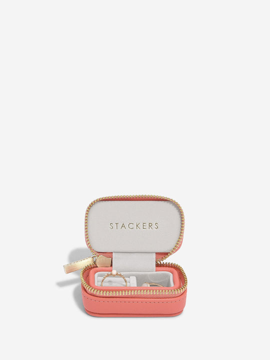 Petite Zipped Travel Jewellery Box - Pink Grapefruit - 76698