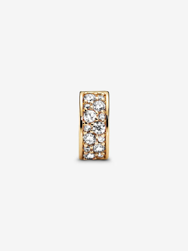 Clear Pavé Clip Charm - 14ct Gold Plated - 768658C01