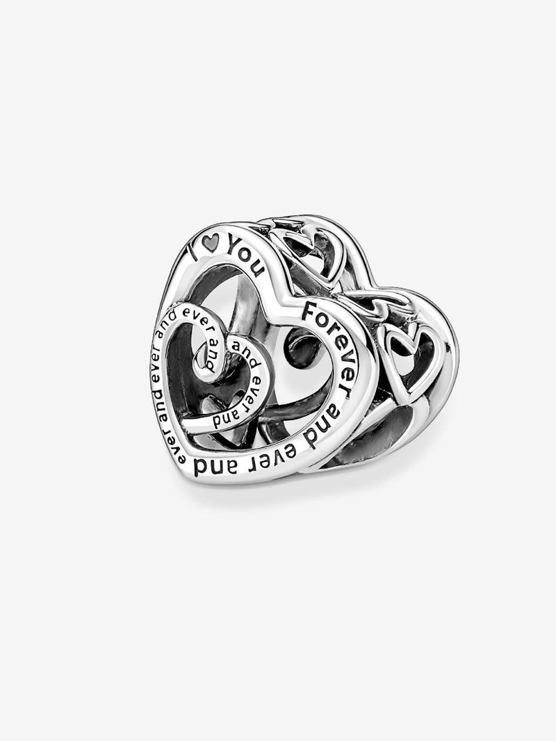 Entwined Infinite Hearts Charm - Sterling Silver - 790800C00
