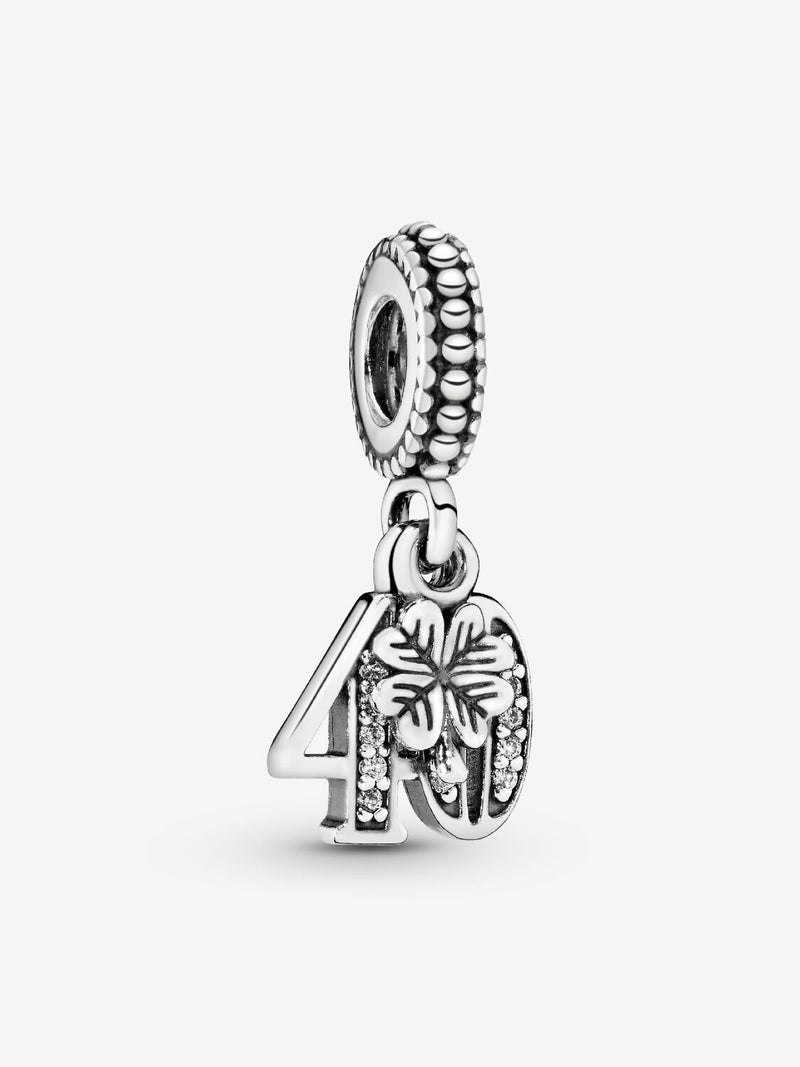 40th Celebration Dangle Charm - Sterling Silver - 791288CZ