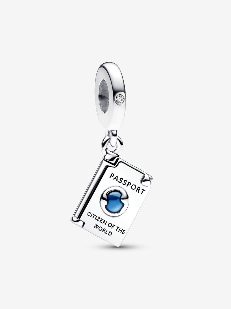 Openable Passport Dangle Charm - Sterling Silver - 792680C01