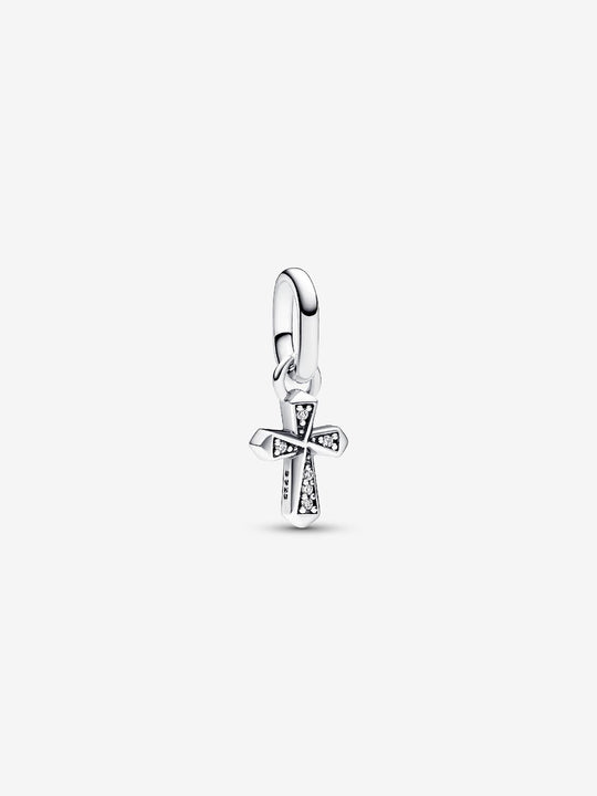 Pandora ME Sparkling Cross Mini Dangle Charm Sterling silver - Sterling Silver - 793044C01