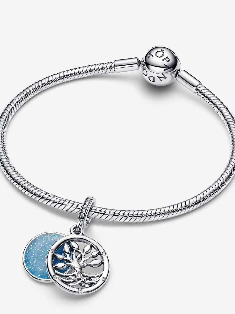 Glow-in-the-dark Infinity Tree Double Dangle Charm - Sterling Silver - 793599C01