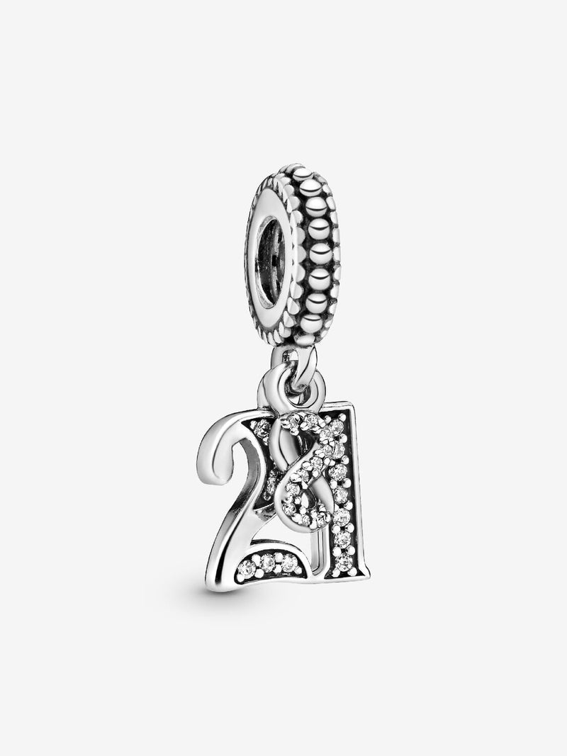 21st Celebration Dangle Charm - Sterling Silver - 797263CZ