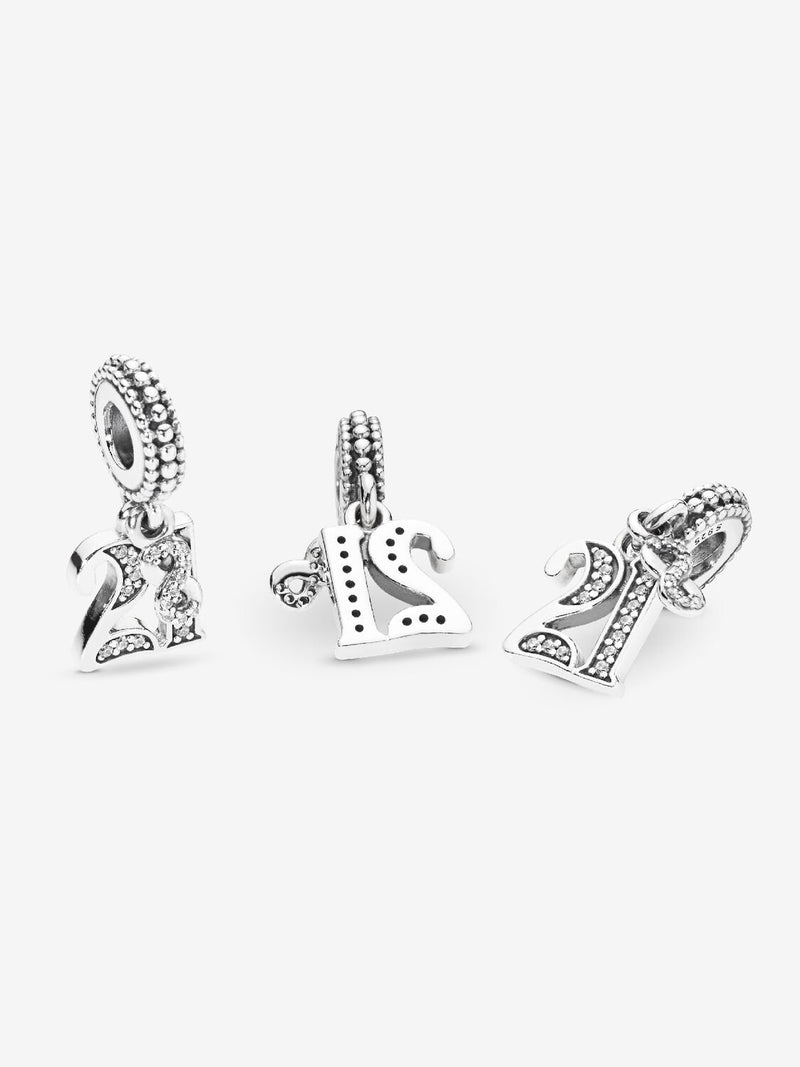 21st Celebration Dangle Charm - Sterling Silver - 797263CZ