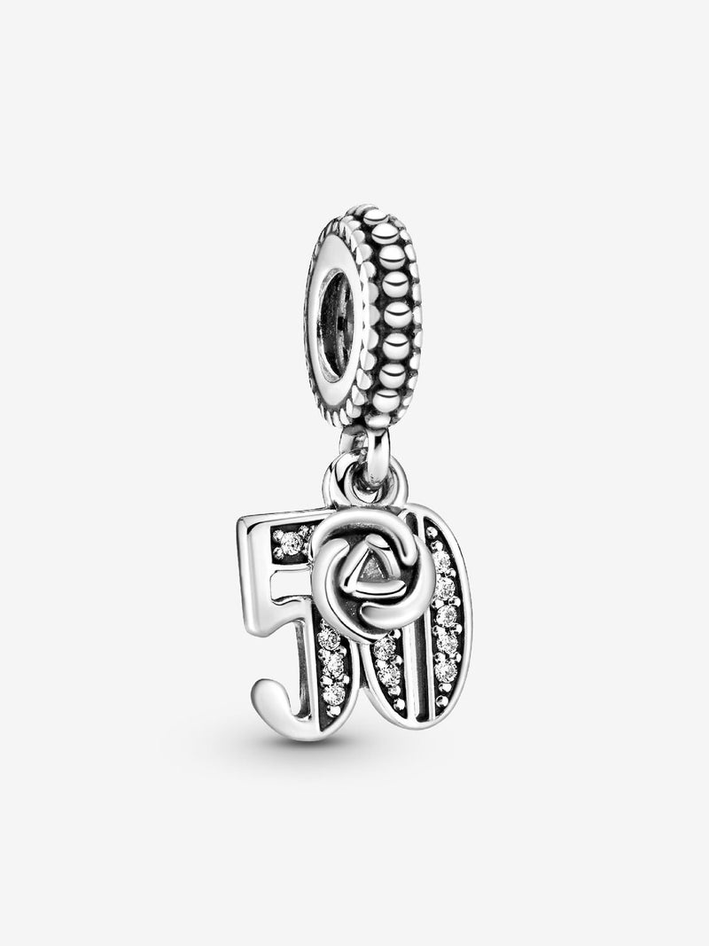 50th Celebration Dangle Charm - Sterling Silver - 797264CZ