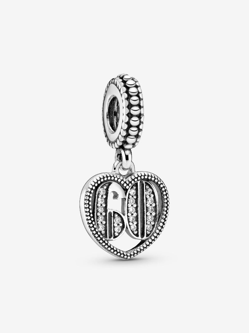 60th Celebration Dangle Charm - Sterling Silver - 797265CZ
