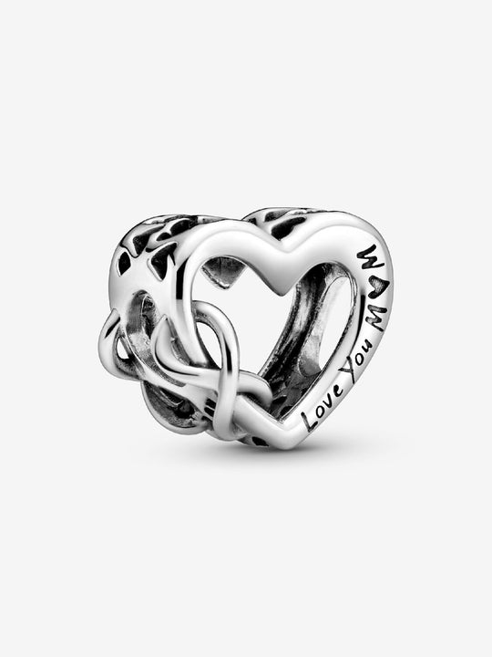 Love You Mum Infinity Heart Charm - Sterling Silver - 798825C00