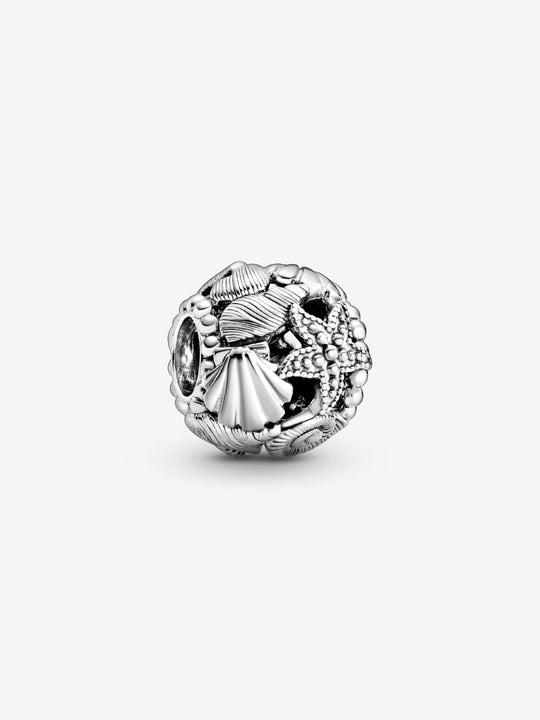 Openwork Starfish, Shells & Hearts Charm - Sterling Silver - 798950C00