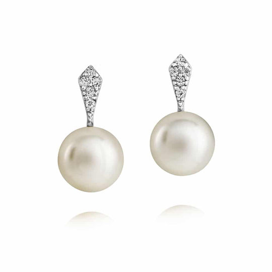 Amberley Drop Pearl Earrings - Silver - 1703269